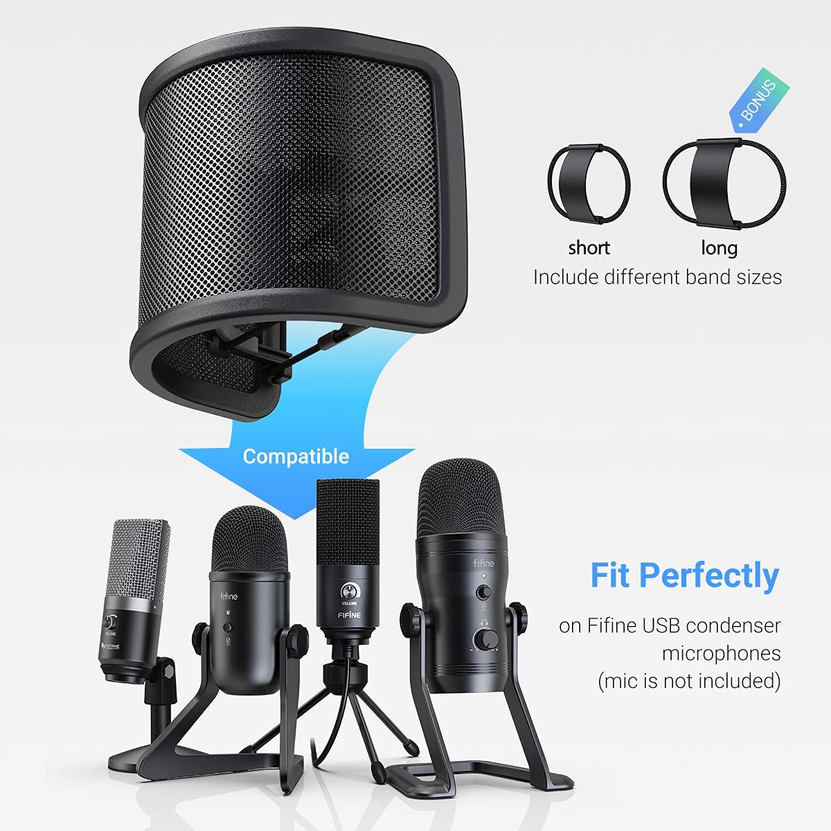 FIFINE U1 U-shaped Pop Filter with Metal Mesh - Image 7