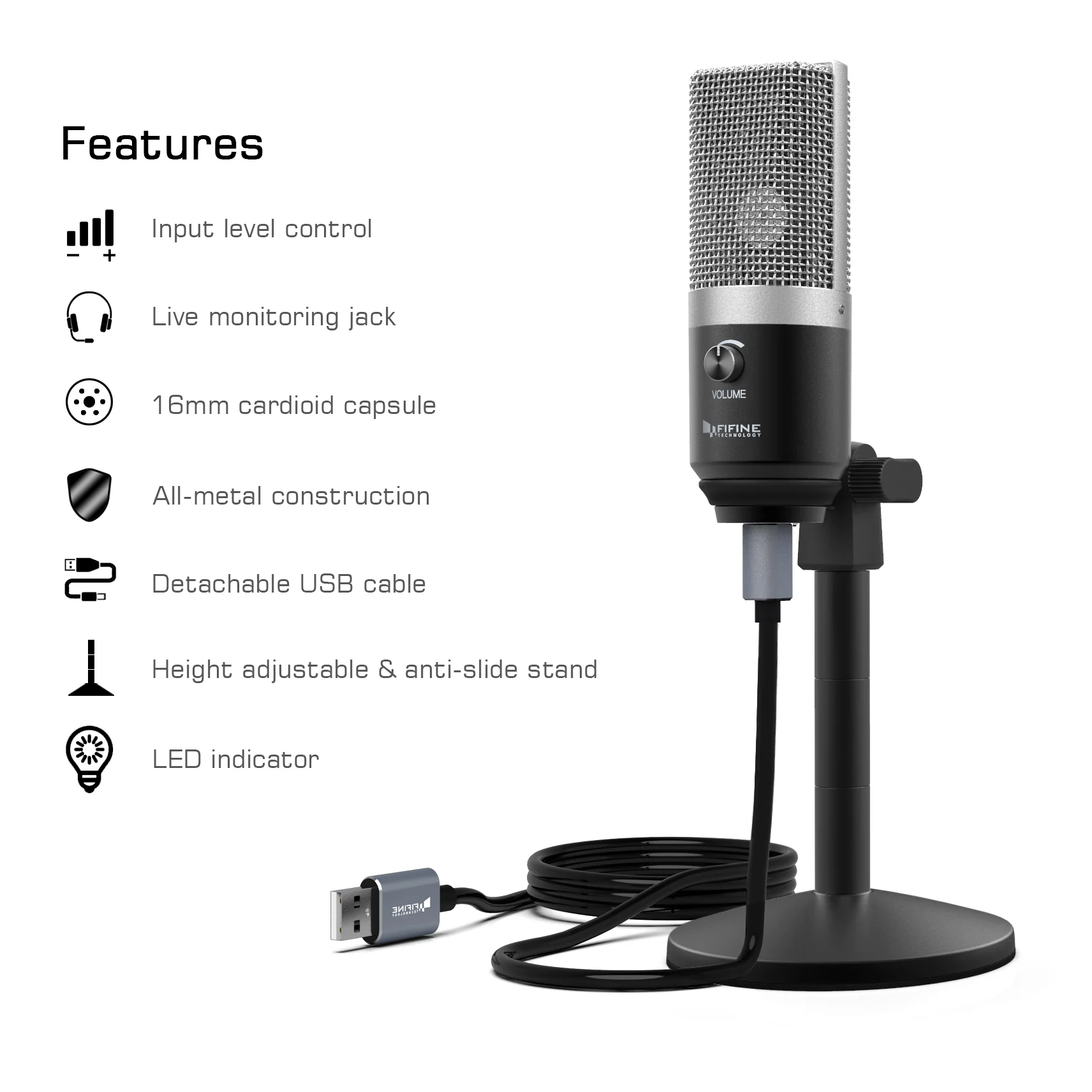FIFINE K670/670B USB Condenser Microphone - Image 4